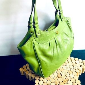 Etienne Aigner Green Leather Shoulder Bag Purse